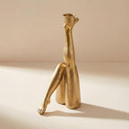 Kick Gold Leg Candle Holder, Golden, Single Metal Taper Candlestick by Unknown