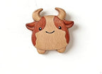 Hand-carved Sculptures, Chinese Zodiac Wooden Carvings, Hand-Carved Wood Sculptures for Home Decor & Gift(Cows) by Unknown