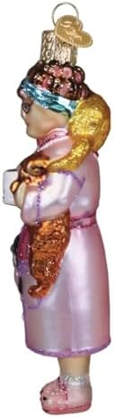 Old World Christmas Cat Lady Glass Blown Ornament for Christmas Tree, Handcrafted Holiday Decoration, Cat Collection - Image 3