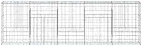 vidaXL Gabion Basket with Cover 196.9"x19.7"x59.1" Galvanized Iron - Image 5