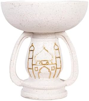 Mosque Sculpture Resin Ornaments, White with Gold Pattern, Decorative Ornaments by Unknown