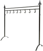 Red Co. 37.5” Christmas Tree Metal Freestanding Stocking Holder Stand Rack with 8 Hooks, Black - Image 3