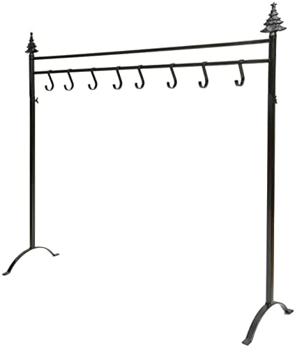 Red Co. 37.5” Christmas Tree Metal Freestanding Stocking Holder Stand Rack with 8 Hooks, Black - Image 3