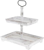 Tiered Tray Wooden Dessert Plate Serving Tray Display Stand Fruit Snack Holder Layered Wood Suitable for Dinning Room Gift Home Parties, Rectangle by MYCENSE