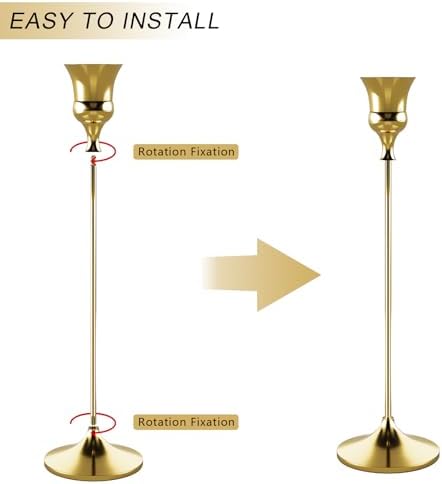 Candlestick Holders Gold, 9 Packs Taper Candle Holder for Candlesticks, Candle Sticks Holder Decor for Home Decor - Image 5