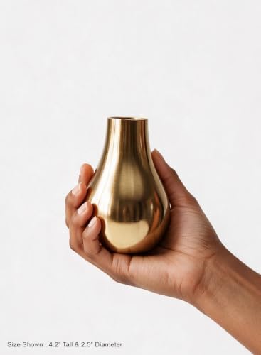 Serene Spaces Living Floral Bud Vases, Stylish Flower Vases for Centerpieces at Weddings, Party Tables, Dining, Thanksgiving, Fall Decor, in Various Shapes (Shiny Pear Bud Vase - Pack of 4) - Image 3