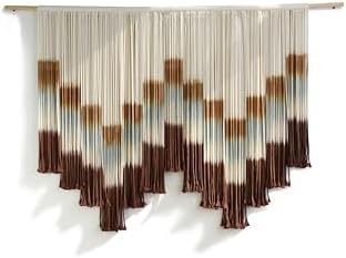 Macrame Wall Hanging Large Tie-Dye Geometric Fiber Wall Art Decor 57"W*35"L - Image 4