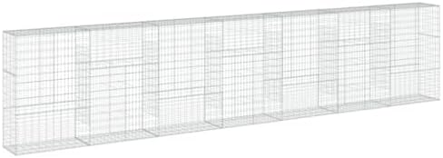 vidaXL Gabion Basket with Cover 275.6"x19.7"x59.1" Galvanized Iron by vidaXL