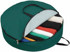 30 Inch Round Storage Bag 1 Pack,Minimalist Solid Aventurine Green Waterproof Wreath Storage Container with Handles&Zipper Pure Plain Single Color Closet Organizer Bags Garland Box - Image 2