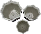 Galt International Blue & Pink Round Fluted Floral Porcelain Ceramic Plant Flower Planter Pot Set of 3 (7.5", 10", 13") Garden Pots Chinese Asian Design - Image 5