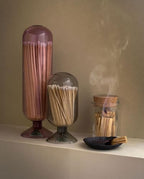 Skeem Glass Match Cloche with Striker - Smoke - Includes 120 Small Match Sticks - Perfect Fireplace Decor, Decorative Matches for Candles - Image 4