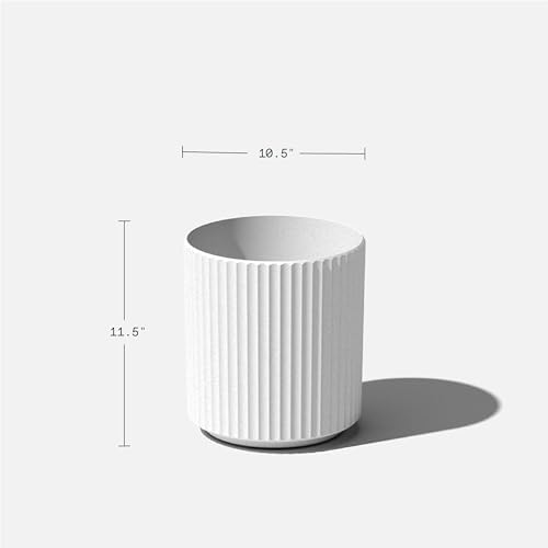 Veradek Demi Series Round Planter for Porch, Patio, Backyard | Durable Plastic-Concrete Material | Modern Décor for Tall Plants, Flowers - Image 3