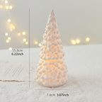 Ceramic Christmas Village Houses with Light, White Porcelain House Figurine, Rustic Decor for Home Table Bookshelf,Large Christmas Tree - Image 2