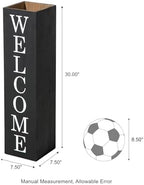 Glitzhome Set of 2 Wooden Welcome Porch Sign, Rustic Double Sided Box-shaped "WELCOME, HOME" Porch Sign for Front Porch Decor, Black, 30"H - Image 2