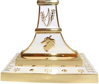 Traditional Jerusalem Menorah 7 Branch, Enamel Finish, with 12 Tribes of Israel, Jewish Candle Holders (10.8 inch) - Image 4
