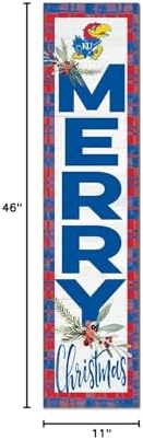 KH Sports Fan Kansas Jayhawks Holiday Porch Leaner, 11x46 Inches, Jayhawks Outdoor Christmas Sign; Display Some Holiday Cheer with This Kansas Jayhawks Christmas Sign - Image 3