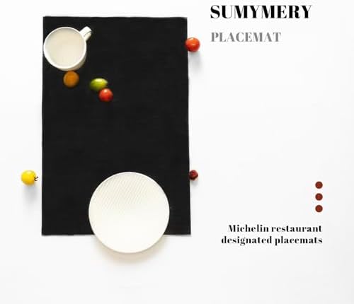 Placemats Set of 12 Vinyl/Plastic Woven Place Mats for Kitchen Table Indoor/Outdoor Washable Placemat Wipeable Dining Table Mats (Full Black,12) - Image 5