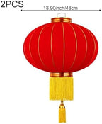 Chinese New Year Lantern, Traditional Spring Festival Hanging Ornament, Flocking Cloth Lantern with Tassels for Lunar New Year - Image 6