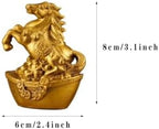 Brass Horse Statues Chinese Feng Shui Zodiac Statue Small Lucky Figurine Animal Sculpture Ornament for Home Office Decor (Horse) - Image 2