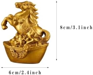 Brass Horse Statues Chinese Feng Shui Zodiac Statue Small Lucky Figurine Animal Sculpture Ornament for Home Office Decor (Horse) - Image 2
