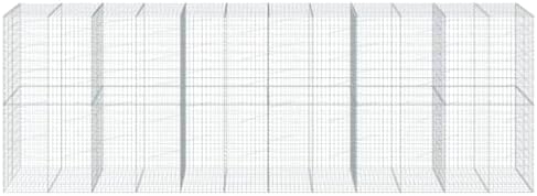vidaXL Gabion Basket with Cover 236.2"x39.4"x78.7" Galvanized Iron - Image 5