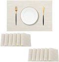 Leetaltree Wheat Placemats Set of 12 - Heat Resistant Non-Slip Place mats for Dining Table, Washable Durable PVC Vinyl Woven Table Mats（Wheat, 12） by Leetaltree-ArtatEveryTable