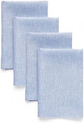 Solino Home 100% Linen Napkins Chambray Blue, Athena 20 x 20 in, Set of 4 by SolinoHome