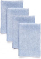 Solino Home 100% Linen Napkins Chambray Blue, Athena 20 x 20 in, Set of 4 by SolinoHome