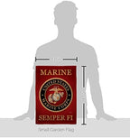 Marine Corps Burlap Garden Flag - Set with Stand Armed Forces USMC Semper Fi United State American Military Veteran Retire Official - House Banner Small Yard Gift Double-Sided Made In USA , Garden Flag 13"x 18.5" - Image 2