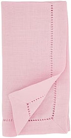 SARO LIFESTYLE Classic Hemstitch Cloth Napkins (Set of 12) - Elegant Everyday Dinner Napkins with Textured Fabric and Hemstitched Border for Dining Tables and Formal Entertaining, 18"x18", Pink - Image 2