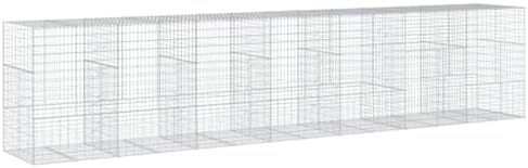 vidaXL Gabion Basket with Cover 275.6"x39.4"x59.1" Galvanized Iron - Image 7