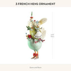 MACKENZIE-CHILDS Patience Brewster 12 Days Christmas Ornament, Decorative Hanging Ornament for Christmas Tree, 3 French Hens - Image 4