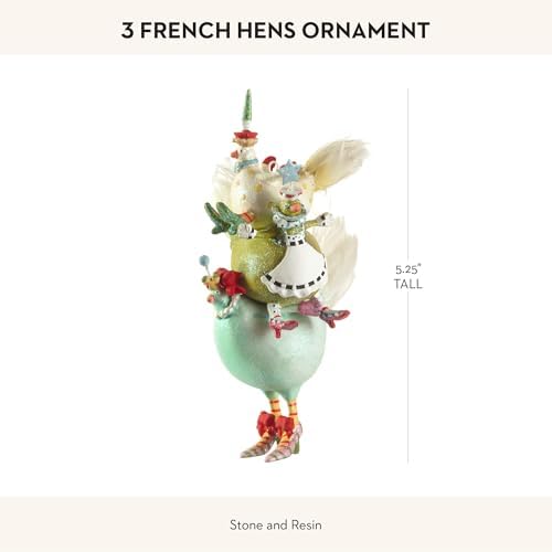 MACKENZIE-CHILDS Patience Brewster 12 Days Christmas Ornament, Decorative Hanging Ornament for Christmas Tree, 3 French Hens - Image 4