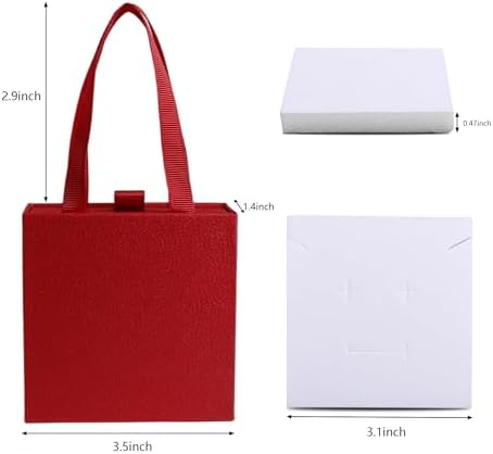 40 pcs paper boxes 9 x 9 x 3.5 cm, red luxury gift storage, jewelry gift storage box for earrings necklaces bracelets rings - Image 2