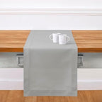 Solino Home Cotton Linen Table Runner Grey Hemstitch, 14 x 144 in by SolinoHome