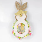 Ansuma 21" Easter Bunny Wreath – Bunny Shape Spring Wreath with Colorful Flowers Greenary and Egg Decorations, Front Door Easter Decor, Spring Wreaths for Home and Porch (Yellow) - Image 4