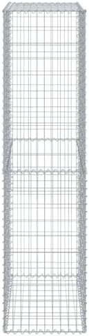 vidaXL Gabion Basket with Cover 39.4"x19.7"x78.7" Galvanized Iron - Image 6