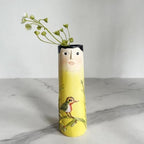 Spring Family Bud Vases, Resin Bohemian Family Vase, Girls Face Cute Hand Painted Character Vase for Home Decor Living Room Personalized Decor (4PCS) - Image 4