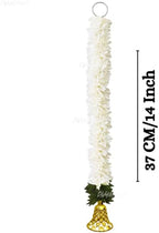 Divyakosh Garlands for Home Decoration, Gajra Hangings (Pack of 6 Latkan, Size 14 Inch Each) | Offwhite Fabric Jasmine Flower with Golden Bell | Flower Garlands for Home Decoration | - Image 4