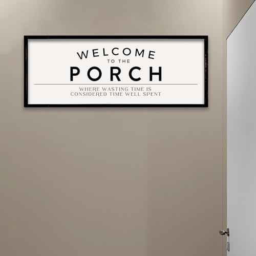 ZZJJHYWGQ Welcome to the Porch Sign, 32"×12", Black by Unknown