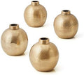 Serene Spaces Living Set of 4 Gold Small Ball Bud Vase, Stylish Flower Vases for Centerpieces at Weddings, Party Tables, Dining or Coffee Table, Thanksgiving, Fall Decor, 3.5" Tall & 3" Diameter by SereneSpacesLiving