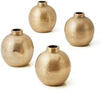 Serene Spaces Living Set of 4 Gold Small Ball Bud Vase, Stylish Flower Vases for Centerpieces at Weddings, Party Tables, Dining or Coffee Table, Thanksgiving, Fall Decor, 3.5" Tall & 3" Diameter by SereneSpacesLiving