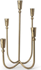 Large Iron Candelabra Centerpieces for Tables, 5 Arm Taper Candle Holders by BanomiiHome