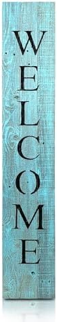 BARNWOODUSA Wooden Welcome Sign for Front Door, 5-Foot, Robins Egg Blue by BarnwoodUSA
