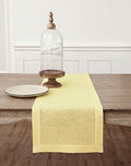 Solino Home 100% Pure Linen Dining Table Runner Yellow Woven, 14 x 132 in by SolinoHome