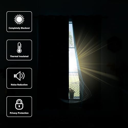 KOUFALL Sand Beige Curtains 90 Inches Long for Bedroom 2 Panels Set,Blackout Grommet Room Darkening Insulated Beach Farmhouse Style Curtains for Dining Room - Image 5