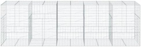 vidaXL Gabion Basket with Cover 196.9"x39.4"x59.1" Galvanized Iron - Image 5