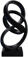 10" Modern Abstract Ribbon Decorative Sculpture, Knot Sculptures,Home Decor,Coffee Table Statues,Dining Living Room Desk Decor（Black） by LAIKEARTS