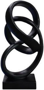10" Modern Abstract Ribbon Decorative Sculpture, Knot Sculptures,Home Decor,Coffee Table Statues,Dining Living Room Desk Decor（Black） by LAIKEARTS