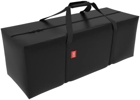Outdoor Rectangular Cushion/Cover Storage Bag, Protective Zippered Storage Bags with Handles, 60"X20"X28" Black by acoveritt